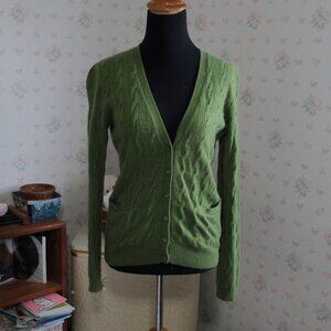 Talbots Pure Cashmere Green Cardigan, Petite Small (fits like PXS)